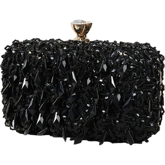 Women Bling Evening Bag Fashion Embroidered Beaded Sequin Clutch Cocktail Wedding Party Purse