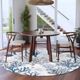 thumbnail image 3 of Round Rugs 6Ft, Blue Coastal Round Area Rug Washable Indoor Throw Carpet, Summer Nautical Ocean Beach Coral Fish Soft Non Slip Circle Rug for Office Cabinet Home Decor Aesthetic, 3 of 8
