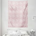 thumbnail image 1 of Damask Tapestry, Repetitive Monochrome Botanical Leaves Ornaments Delicate Gracious Illustration, Wall Hanging for Bedroom Living Room Dorm Decor, 60W X 80L Inches, Blush and Rose, by Ambesonne, 1 of 2