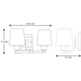 thumbnail image 2 of Glance Collection Two-Light Polished Chrome Etched White Linen Glass Farmhouse Bath Vanity Light, 2 of 3