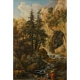 thumbnail image 3 of Johann Samuel Hötzendorf 13x18 Black Modern Framed Museum Art Print Titled - Forest Landscape with Rock Cave, Wildbach and Staffage (Approx. 1720-1740), 3 of 5