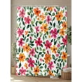 thumbnail image 4 of Shower Curtain Pink Orange Flower Shower Curtains for Bathroom, Waterproof Polyester Shower Curtain Set with Hooks, Small Stall Size 36" x 72" Watercolor Spring, 4 of 6