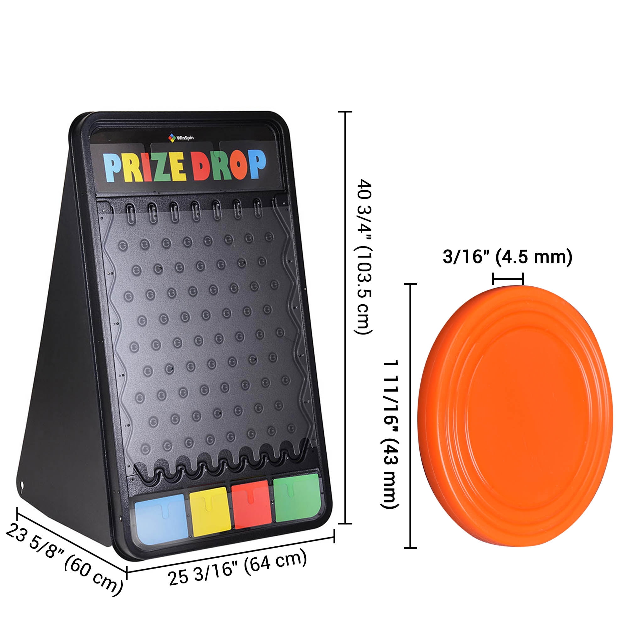 WinSpin 41x25" Large Prize Drop w/ LED Light 24 Pucks Board Game Carnival Party