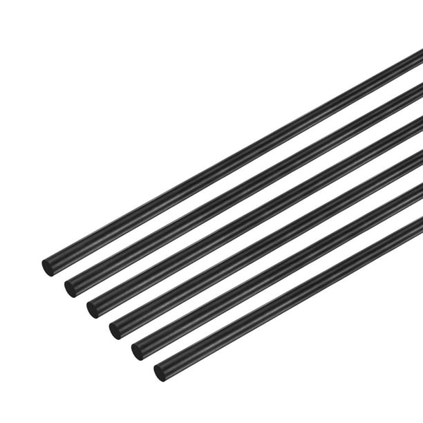 Uxcell 6-Pack Varillas de Fibra de Carbono, Longitud de 200mm Diámetro de 1mm Varilla Sólida Mate de Fibra de Carbono