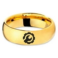 thumbnail image 2 of Tungsten Gear Mechanic Engineer Wrench Band Ring 7mm Men Women Comfort Fit 18k Yellow Gold Dome Polished, 2 of 4