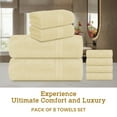 thumbnail image 2 of Casa Lino 8Pc Premium Bath Towel Set (2 Bath Towels, 4 Washcloths, 2 Hand Towels) - 100% Cotton, 400GSM & Ultra Absorbent (Cream), 2 of 6