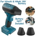 thumbnail image 2 of Jet Fan Mini Blower，130000 RPM Cordless Air Duster Comaptible with Hitachi & Hikoki 18V Batteries with 4-Speed Control for Car Dust Cleaning, Outdoors BBQ Leaf Cleaning, Sofa's Pet Hair Cleaning, 2 of 9