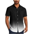 thumbnail image 2 of Sakmal Button Down Shirts Men Lightweight Short Sleeve Tshirts White Gradient Shirts for Men XL, 2 of 6