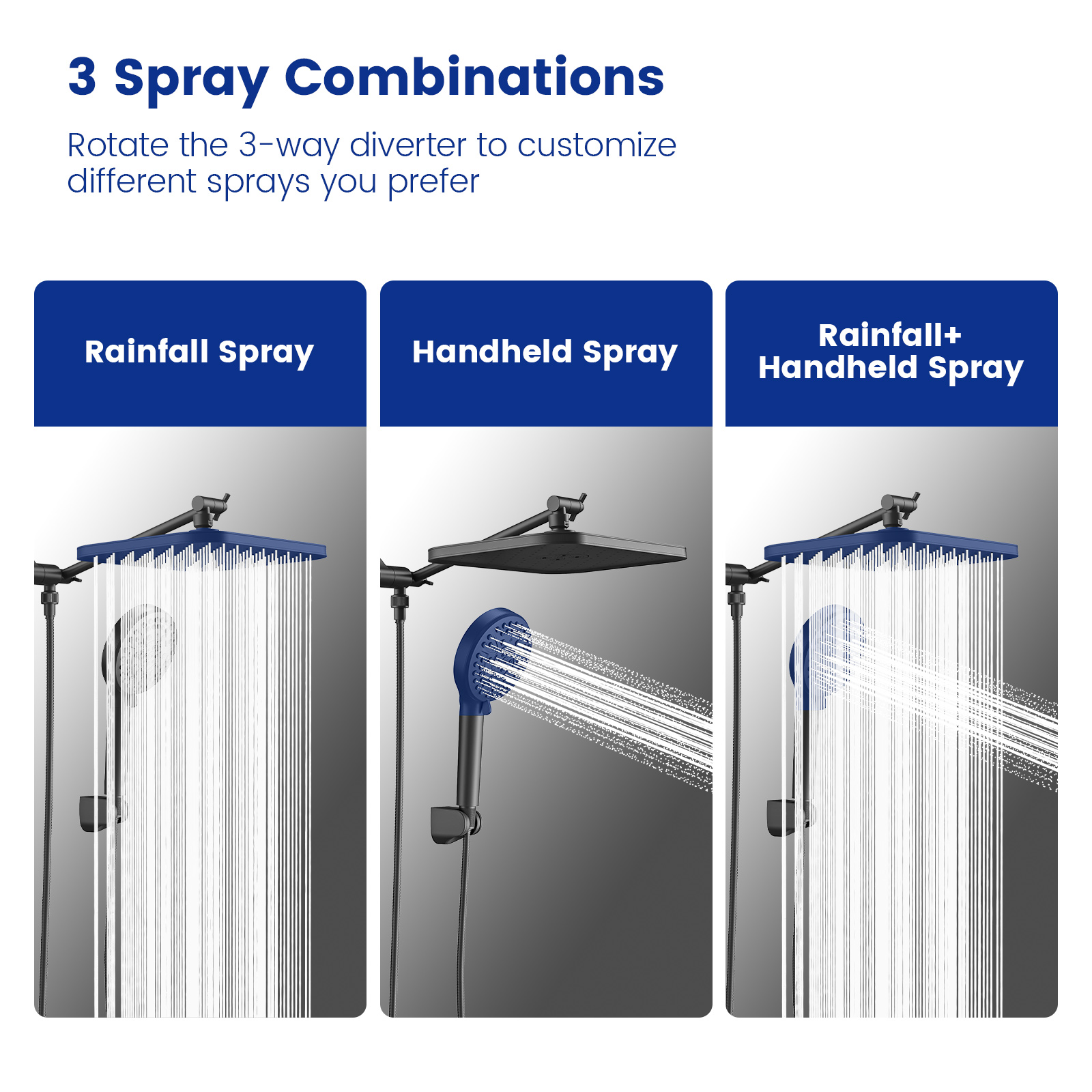 JOMOO 12-Inch Rainfall Shower Head with Handheld Combo photo 5