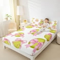 thumbnail image 4 of Feelyou Princess Pink Bow-tie Full Size Sheets for Teens, Cartoon Softball Print Bed Sheets, Cute Ball Print Sheet Sets, Ultra Soft Bedroom Decor, 4pcs, 4 of 7