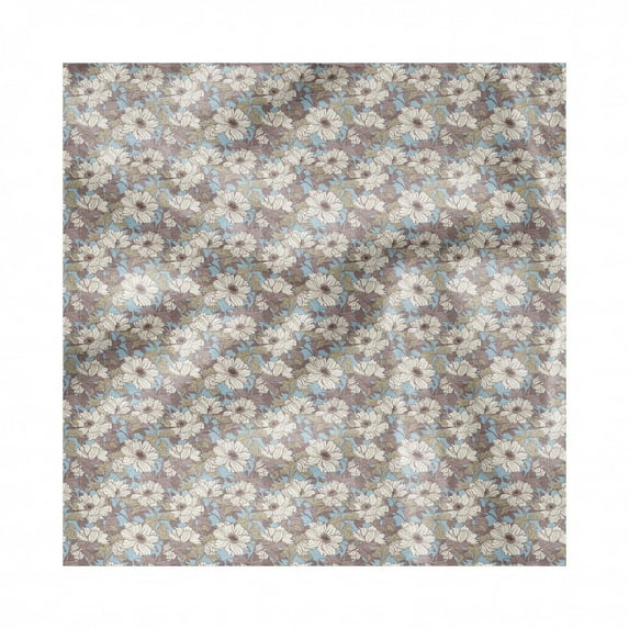 Vintage Decorative Napkins Set of 4, Flowers Bloom in Nostalgic Colors, Silky Satin Fabric for Brunch Dinner Party, 12", Blue Pale Mauve Taupe, by Ambesonne