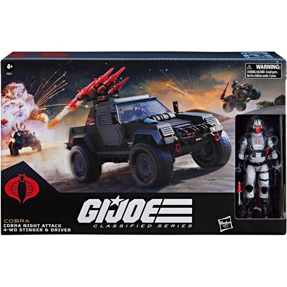 G.I. Joe Classified 6 Inch Scale Vehicle Figure - Cobra Night Attack 4-WD Stinger & Driver