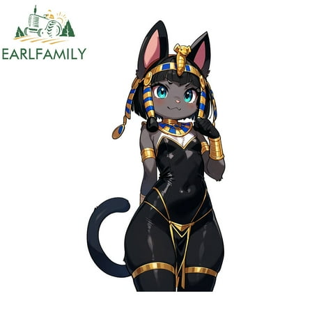 EARLFAMILY 5.1" Alluring Ankha Anime Car Sticker Personality Vinyl Windows Decal