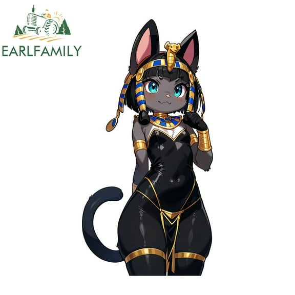 EARLFAMILY 5.1" Alluring Ankha Anime Car Sticker Personality Vinyl Windows Decal