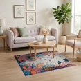 thumbnail image 3 of ODIKA 4'x6' Washable Area Rug Coral Ocean with Turtles Design Vibrant Sea Life Motif Fish and Kelp for Home Office, Under Desk, Non-Slip Chair-Friendly, Flatwoven, 3 of 7