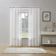 thumbnail image 5 of No. 918 Holly 2-pack Metallic Embroidery Christmas Sheer Rod Pocket Curtain Panel Pair, Silver, 37"W x 63"L (2 Panels), 5 of 7