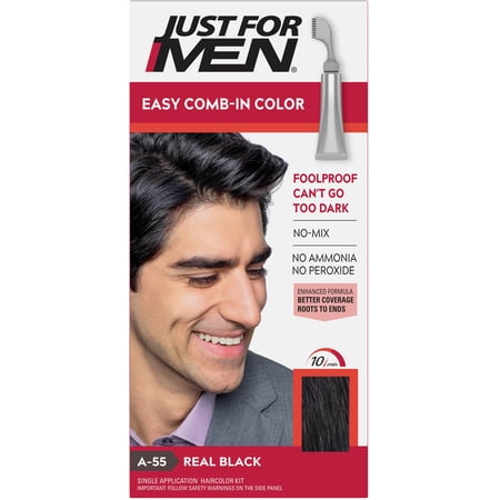 JUST FOR MEN AutoStop Haircolor, Real Black A-55 1 Each (Pack of 3)