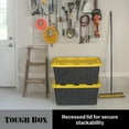 thumbnail image 4 of Tough Box 27 Gallon Heavy Duty Large Plastic Storage Container with Snap-On Lid, Black with Yellow, 4 of 7
