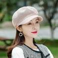 thumbnail image 2 of Linnome 1 Packs Womens Newsboy Cap Summer Straw Woven Beret Cap Vintage Visor Cap Cabbie Cap, 2 of 5