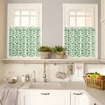 thumbnail image 5 of St. Patrick's Day Kitchen Curtains Valances and Tiers Set of 3 Spring Watercolor Shamrocks Ombre Green Plant Tier Curtains and Valance Rod Pocket Valance Curtains Set for Windows 24 Inch Length, 5 of 8