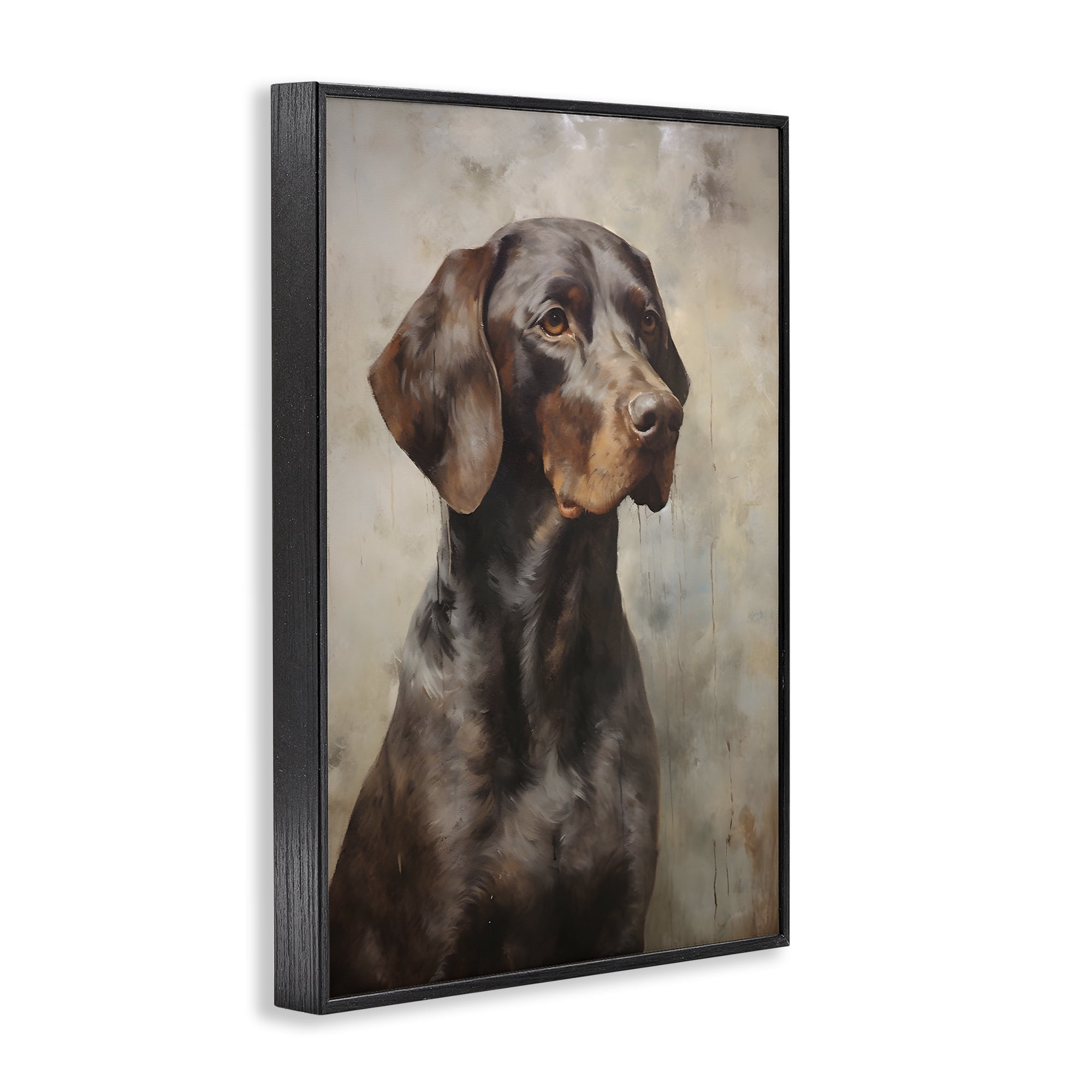 Stupell Industries Brown Labrador Visage Animals & Insects Painting Black Framed Art Print Wall Art, 16 x 24