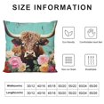 thumbnail image 5 of FUMJ Highland Cow Throw Pillow Covers Highland Cattle Pillow Cases Cushion Covers for Living Room Rose Floral Flower Leopard Print Decorative Throw Pillowcases for Sofa Couch Chair, 5 of 5