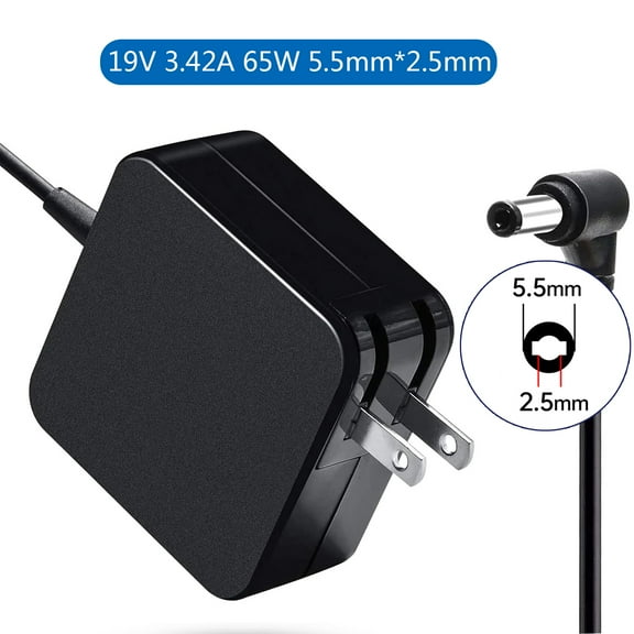 19V 3.42A 65W 5.5mm*2.5mm Laptop AC Adapter Charger for Asus S405C S405CB S405CM X550LN-XO107H X552WE-SX069H PL30JT-RO112X X554L K550JX K550JX-4200H F550VB-XX027H F555L F555LF-DM186T X551MA-RCLN03