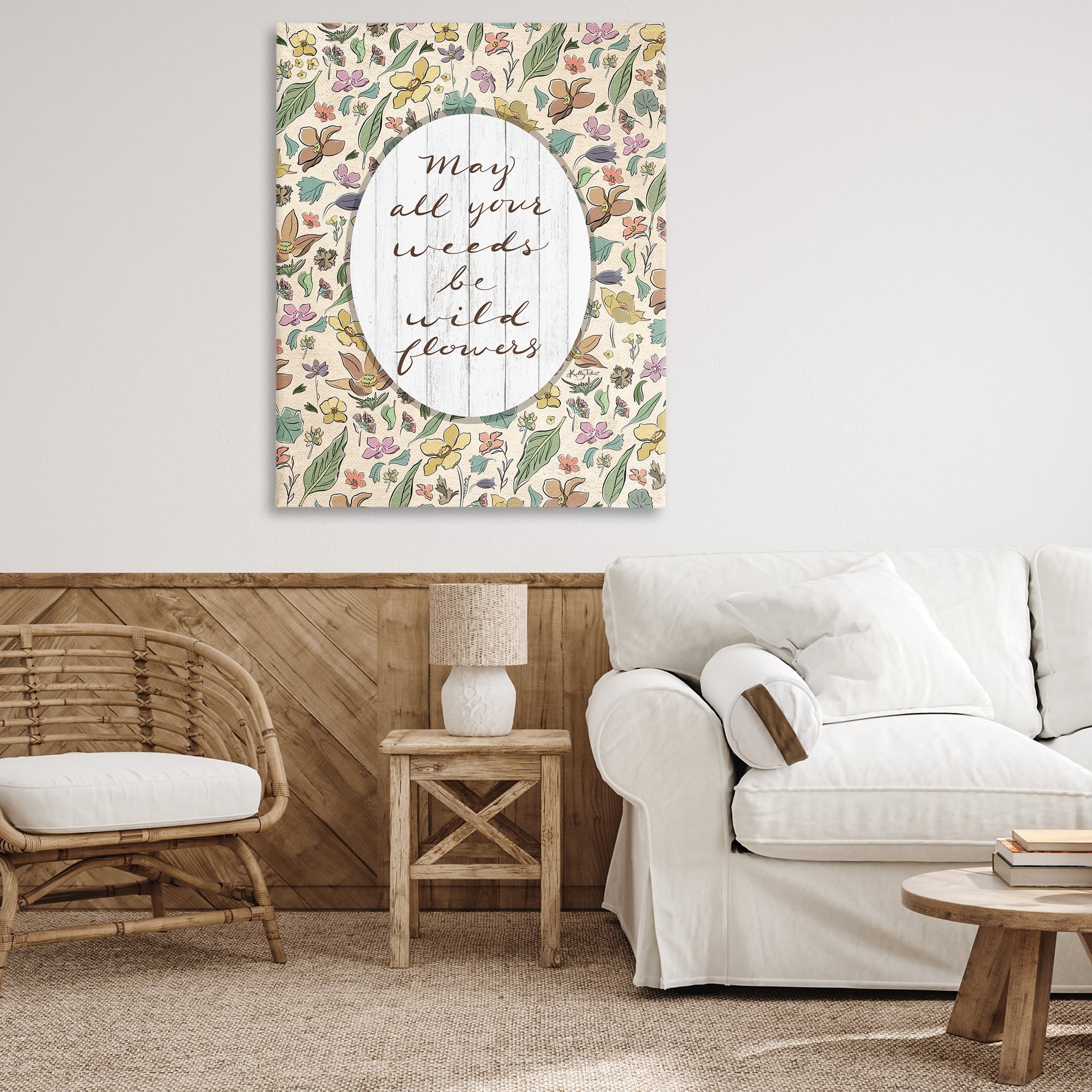 Stupell Industries Sentimental Wildflowers Phrase Plants & Flowers Painting Wrapped Canvas Art Print Wall Art, 36 x 48
