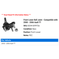 thumbnail image 2 of Front Lower Ball Joint - Compatible with 2000 - 2006 Audi TT 2001 2002 2003 2004 2005, 2 of 2
