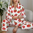 thumbnail image 6 of Lsque Strawberries Pattern Long Sleeve Pajama Set for Women - Soft 2-Piece Sleepwear and Loungewear Set with Pockets, Comfy Nightwear-XX-Large, 6 of 7