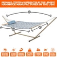 thumbnail image 5 of Castaway Living Navy Quilted Hammock w/Patented KD Space Saving Stand & Detachable Pillow, 5 of 6
