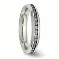 thumbnail image 4 of Stainless Steel 4mm February Purple CZ Ring, 4 of 10