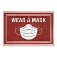 thumbnail image 2 of Message Floor Mats, 24 X 36, Red/white, "wear A Mask" | Bundle of 5 Each, 2 of 2