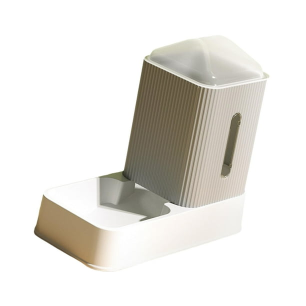 Comedero automático para gatos, dispensador de comida para gatitos y animales pequeños. gris