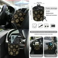 thumbnail image 5 of Renewold Gold Sun Moon Star Car Seat Cover Set 15 PCS, with Steering Wheel Cover Seat Belt Pad Garbage Bag Air Vent Pocket Rearview Mirror Cover Car Coasters Keychain Fit SUV Trucks Vans Sedans, 5 of 7