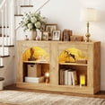 thumbnail image 5 of Homieasy 47" Arched LED Entryway Table - Farmhouse Console Table with Adjustable Shelves, Sofa Table,Arch TV Stand for Entrance, Hallway, Living Room (Natural Oak), 5 of 9