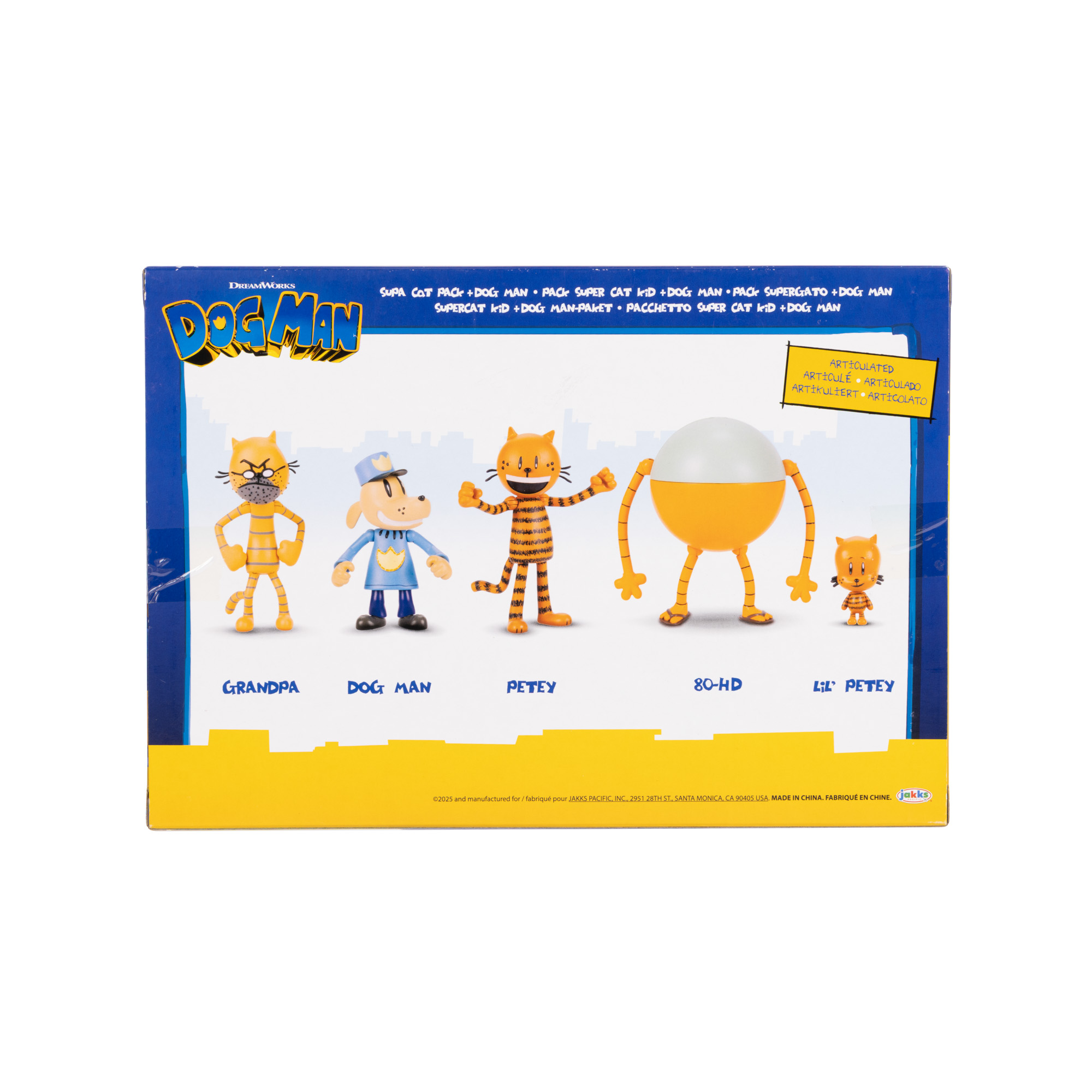 Dog Man Multipack 4 Action Figures 6cm – Set Con Lil Petey, Petey, Chief E Flippy – Film Dog Man