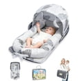 thumbnail image 1 of Tumbona para bebés Tcruybed portátil y plegable con toldo de 0 a 12 meses, 1 of 8