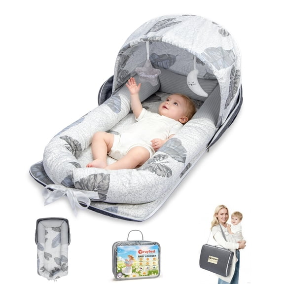 Tumbona para bebés Tcruybed portátil y plegable con toldo de 0 a 12 meses