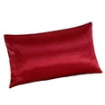 thumbnail image 6 of Queen Delicate Skin Satin Synthetic Silk Pillowcase 50x76cm / " Red, 6 of 10