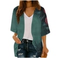 thumbnail image 2 of Xuyuer Cardigan for Women 3/4 Sleeve Lightweight Summer Kimono Cardigan Loose Beach Cover Up 2026 Summer Cardigan Casual V Neck Cute Tops Floral Kimono Summer Short Cover Ups, 2 of 7