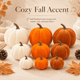 thumbnail image 5 of Velvet Pumpkin Decor, 6/8/10cm Foam Fabric Pumpkin Fall Decorations for Thanksgiving Halloween Home Table Mantel Centerpiece, 5 of 6
