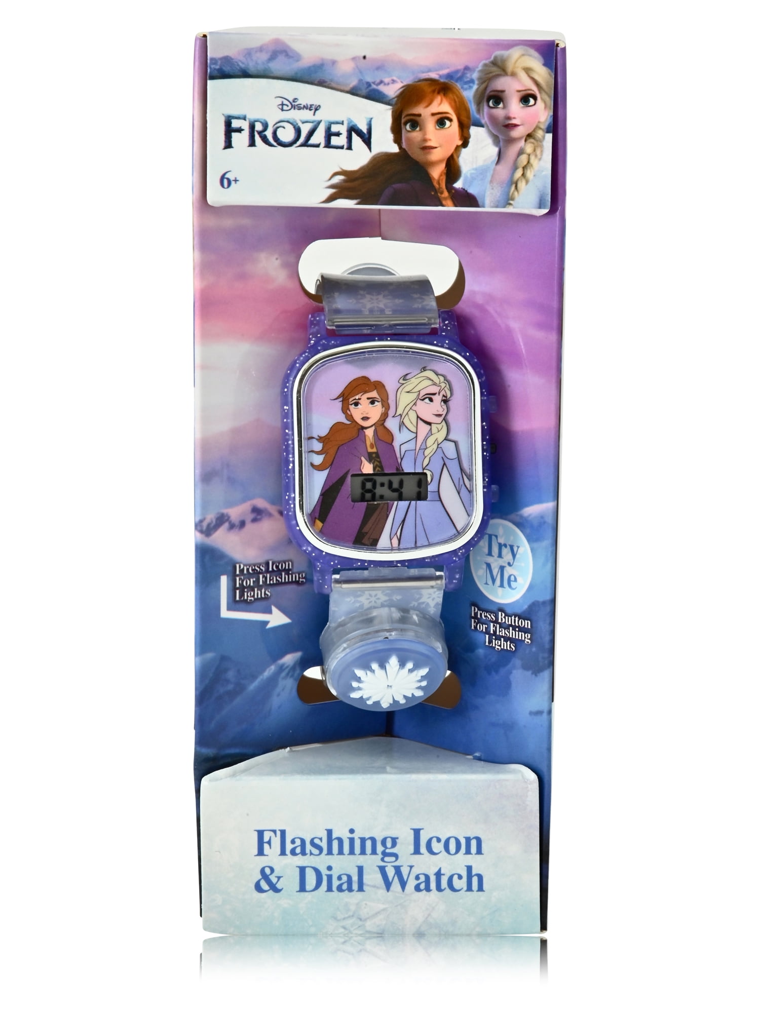 Disney Frozen Female Child LCD Watch with Flashing Lights on a
