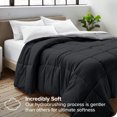 thumbnail image 2 of Bare Home Ultra-Soft Reversible Comforter - Goose Down Alternative - Full, Black/Gray, 2 of 8