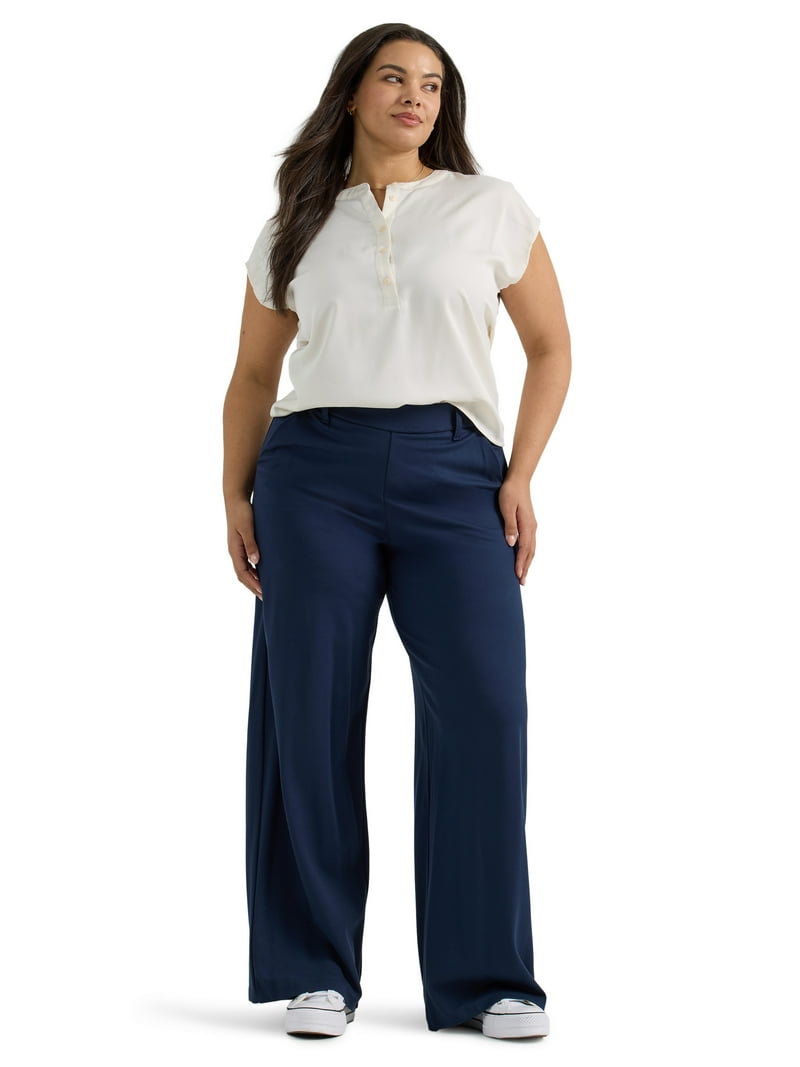 Lee Women's Plus Ultra Lux Comfort Wide Leg Pant Mid-Rise Regular