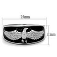 thumbnail image 2 of Mens Ring Silver Eagle Stainless Steel Ring with Epoxy in Jet, 2 of 7