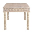 thumbnail image 3 of Taran Designs Milton 60" Carved Solid Wood Dining Table in White, 3 of 6