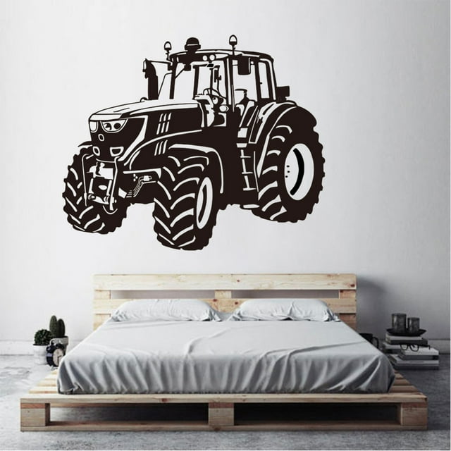 mmirethe 1/2/3/5 Playful With Driving Tractor Wall Sticker Will Delight Both Kids black 1 Pc