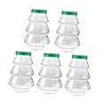 thumbnail image 1 of 5 tarros de galletas transparentes para dulces, 500 ml, para Navidad, fiestas en casa Tapa verde, 1 of 9