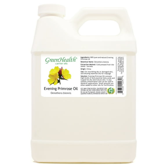 Evening Primrose Carrier Oil - 32 fl oz - White Plastic Jug w/ Cap - GreenHealth